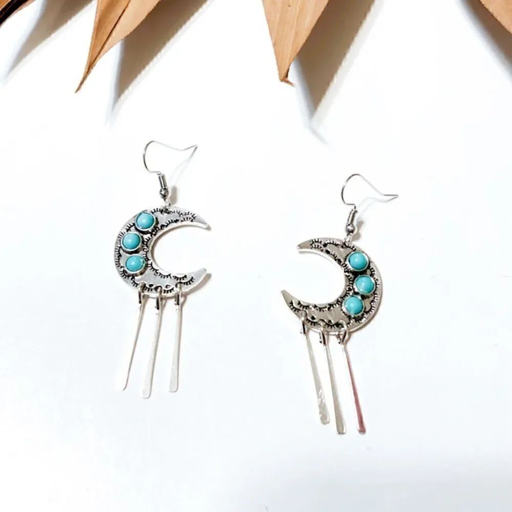 moon dangle earrings S248
